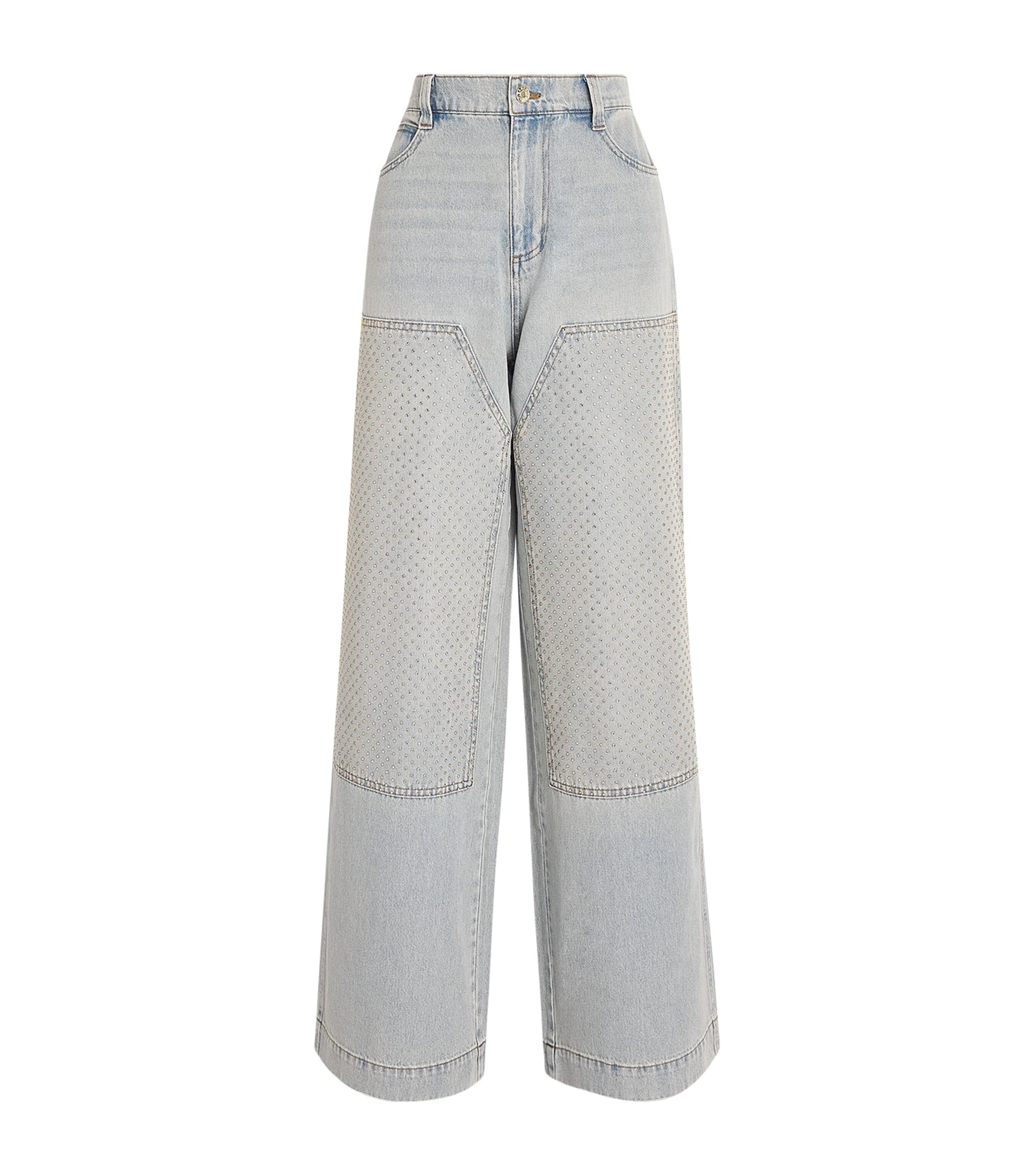 Sandro Paris Rhinestone-Embellished Straight Jeans by SANDRO PARIS