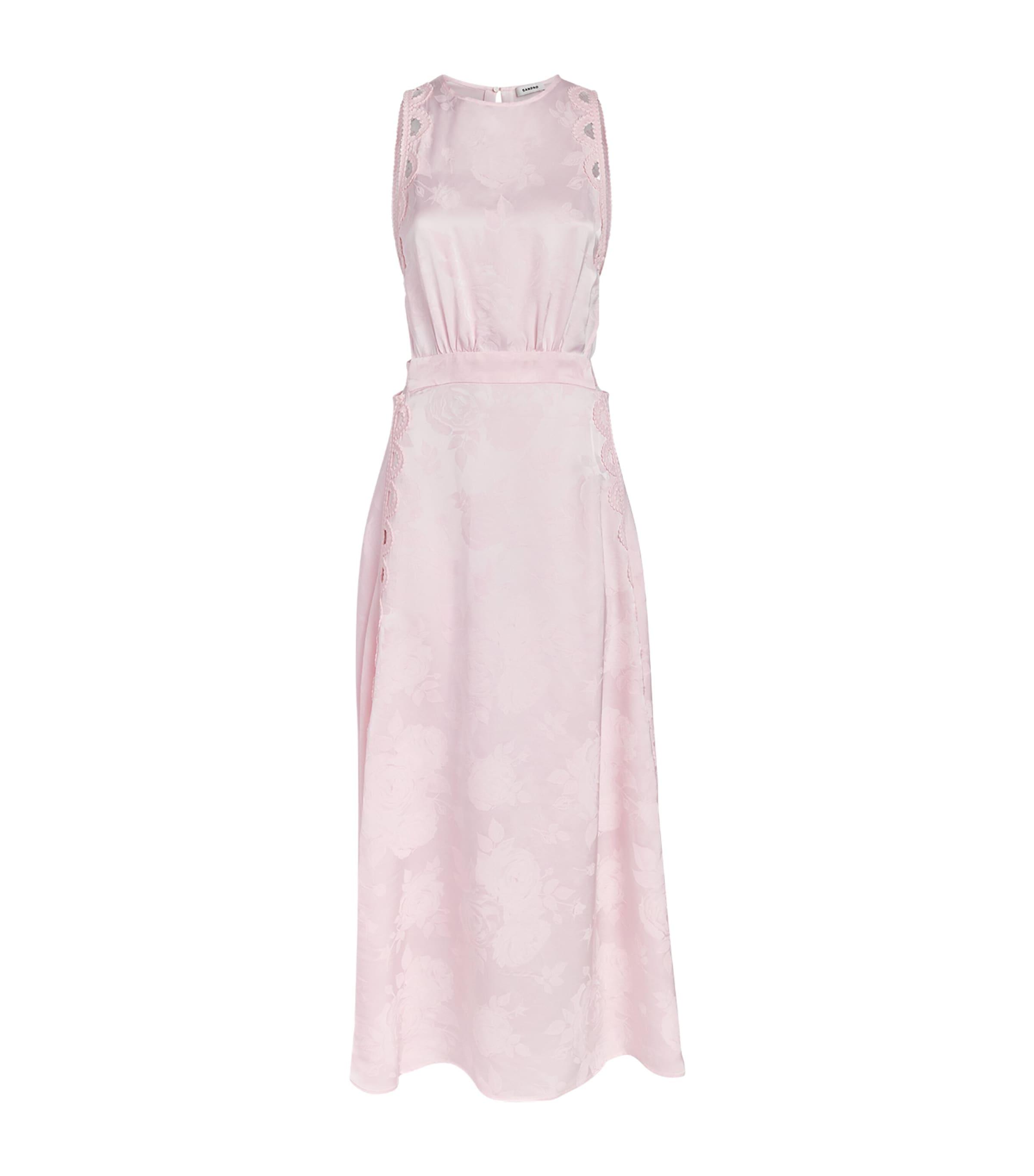 Sandro Paris Satin Cut-Out Midi Dress by SANDRO PARIS