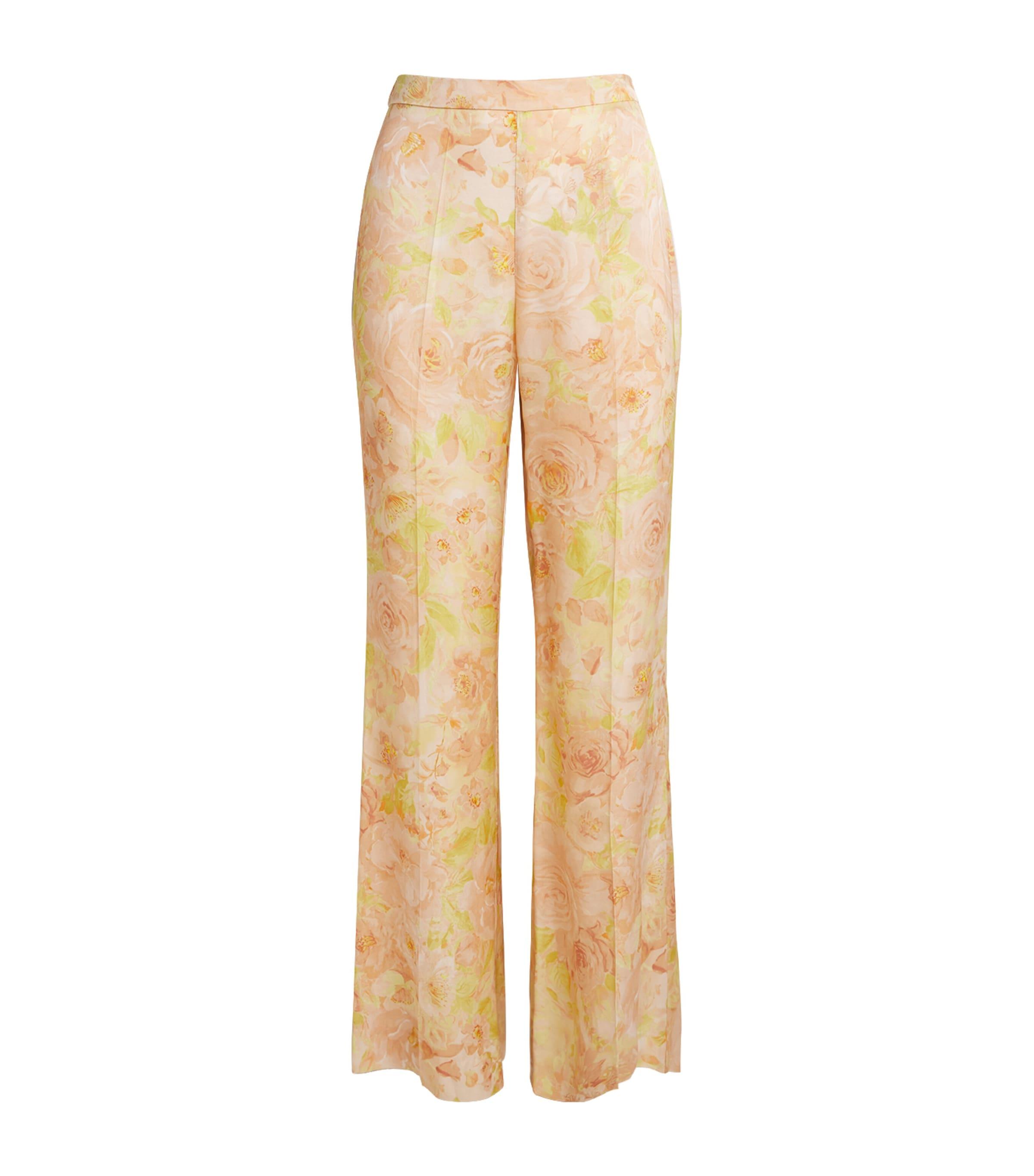 Sandro Paris Satin Floral Wide-Leg Trousers by SANDRO PARIS