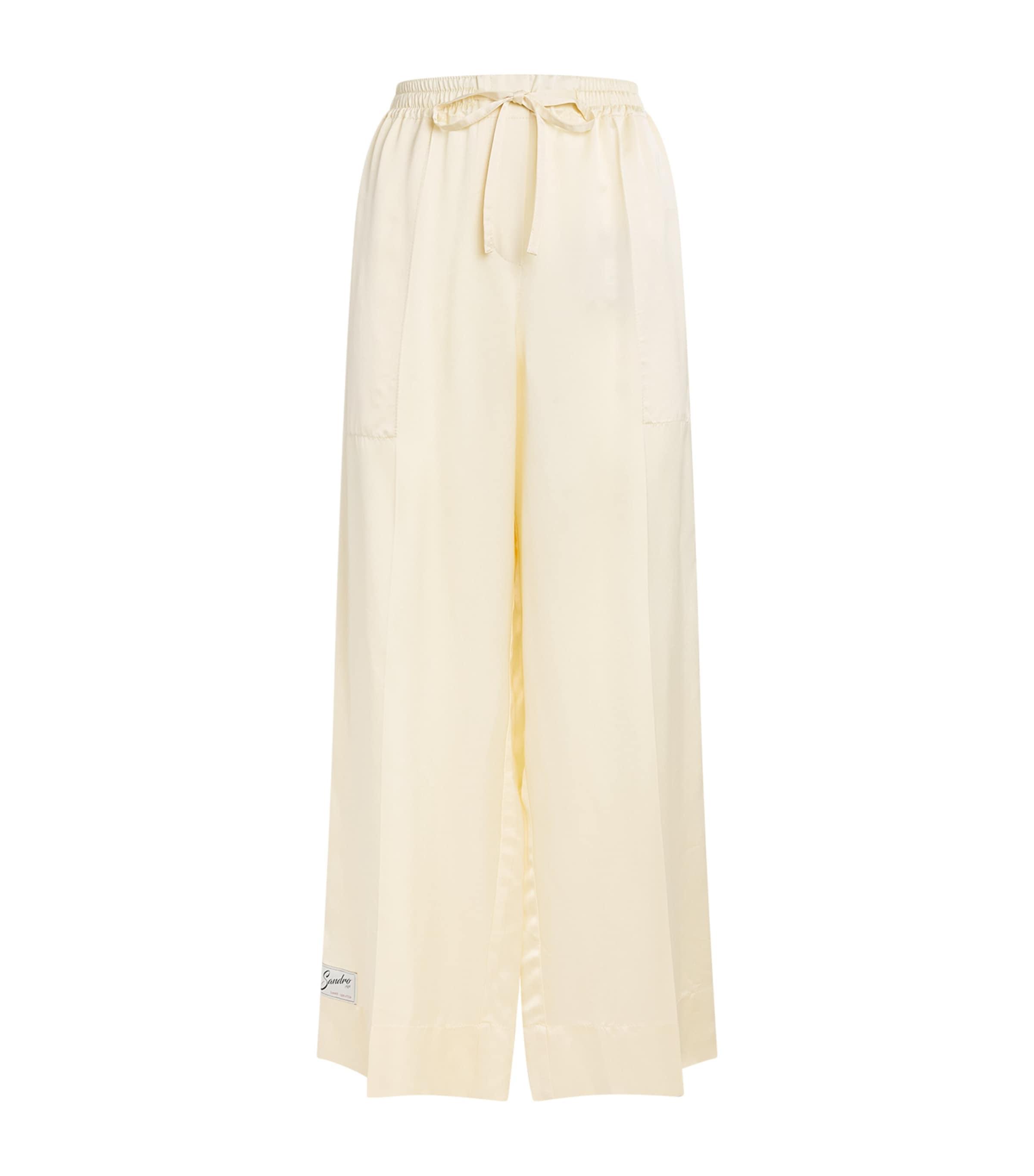 Sandro Paris Satin Wide-Leg Trousers by SANDRO PARIS