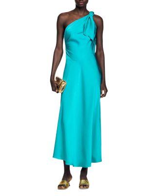 Satin Effect Maxi Dress with Bow by SANDRO PARIS
