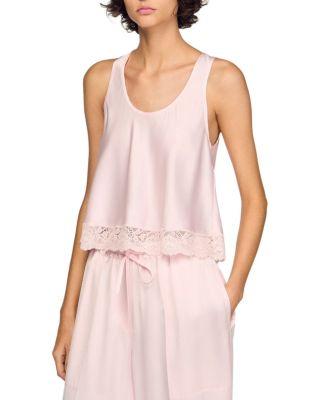 Satin Top with Lace Trim by SANDRO PARIS
