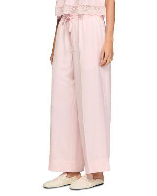 Satin Wide Leg Trousers by SANDRO PARIS
