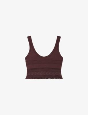 Scoop-Neck Cropped Knitted Top by SANDRO PARIS