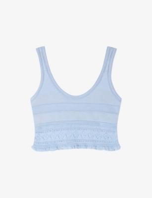 Scoop-Neck Cropped Knitted Top by SANDRO PARIS