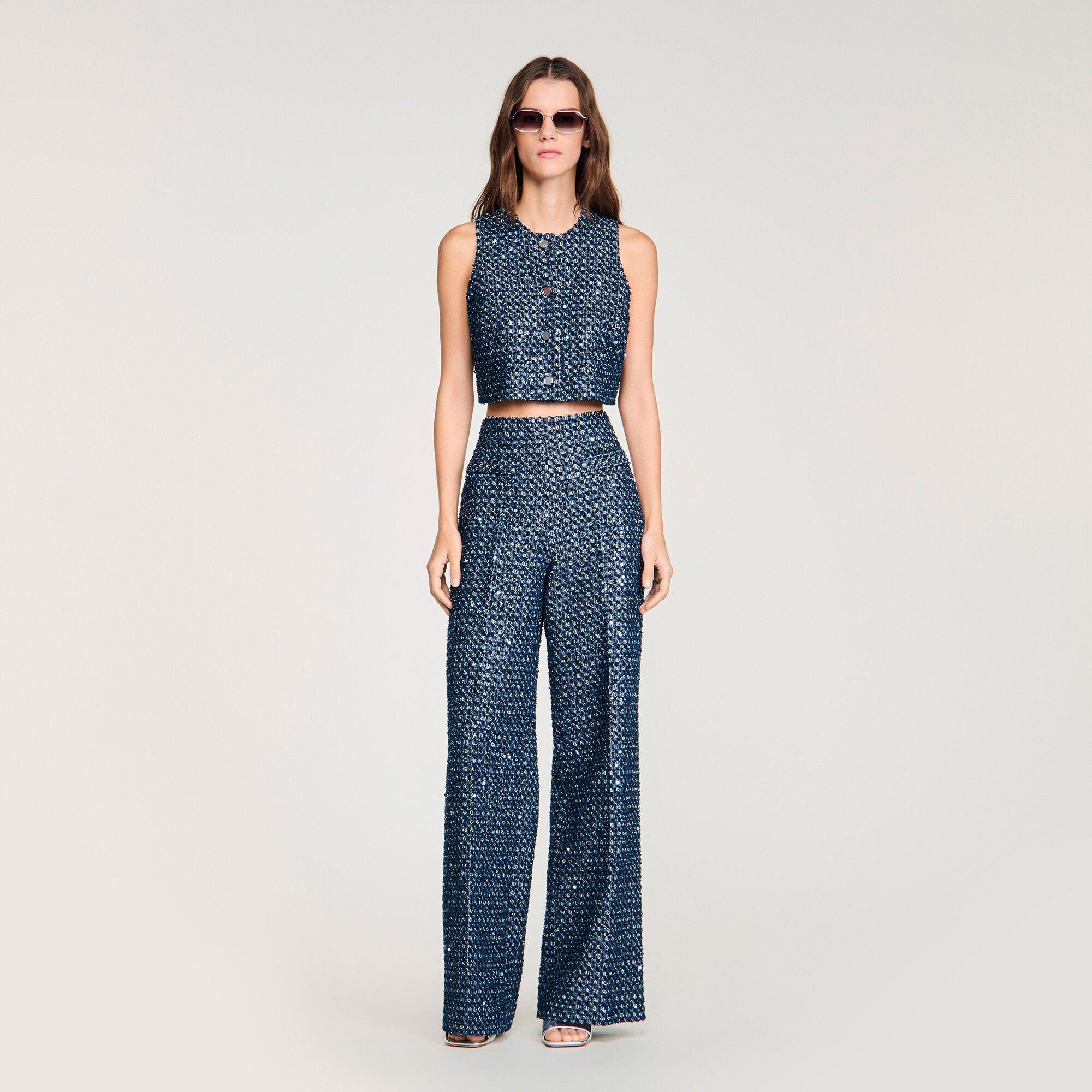 Sequin crop top by SANDRO PARIS