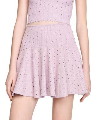 Short Rhinestone Knit Skirt by SANDRO PARIS