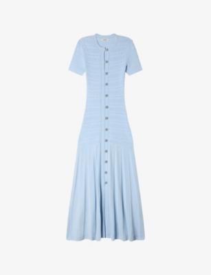 Short-Sleeved Button-Up Knitted Maxi Dress by SANDRO PARIS