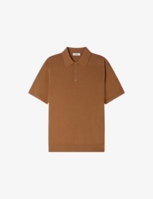 Short-Sleeved Cotton and Silk Polo Shirt by SANDRO PARIS