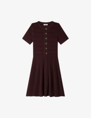 Short-Sleeved Slim-Fit Knitted Mini Dress by SANDRO PARIS