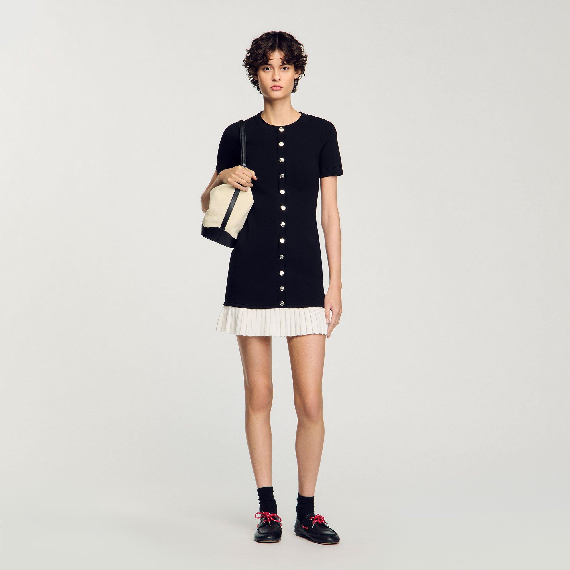 Short knit dress with ruffle by SANDRO PARIS