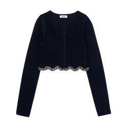 Short rhinestone knit cardie by SANDRO PARIS