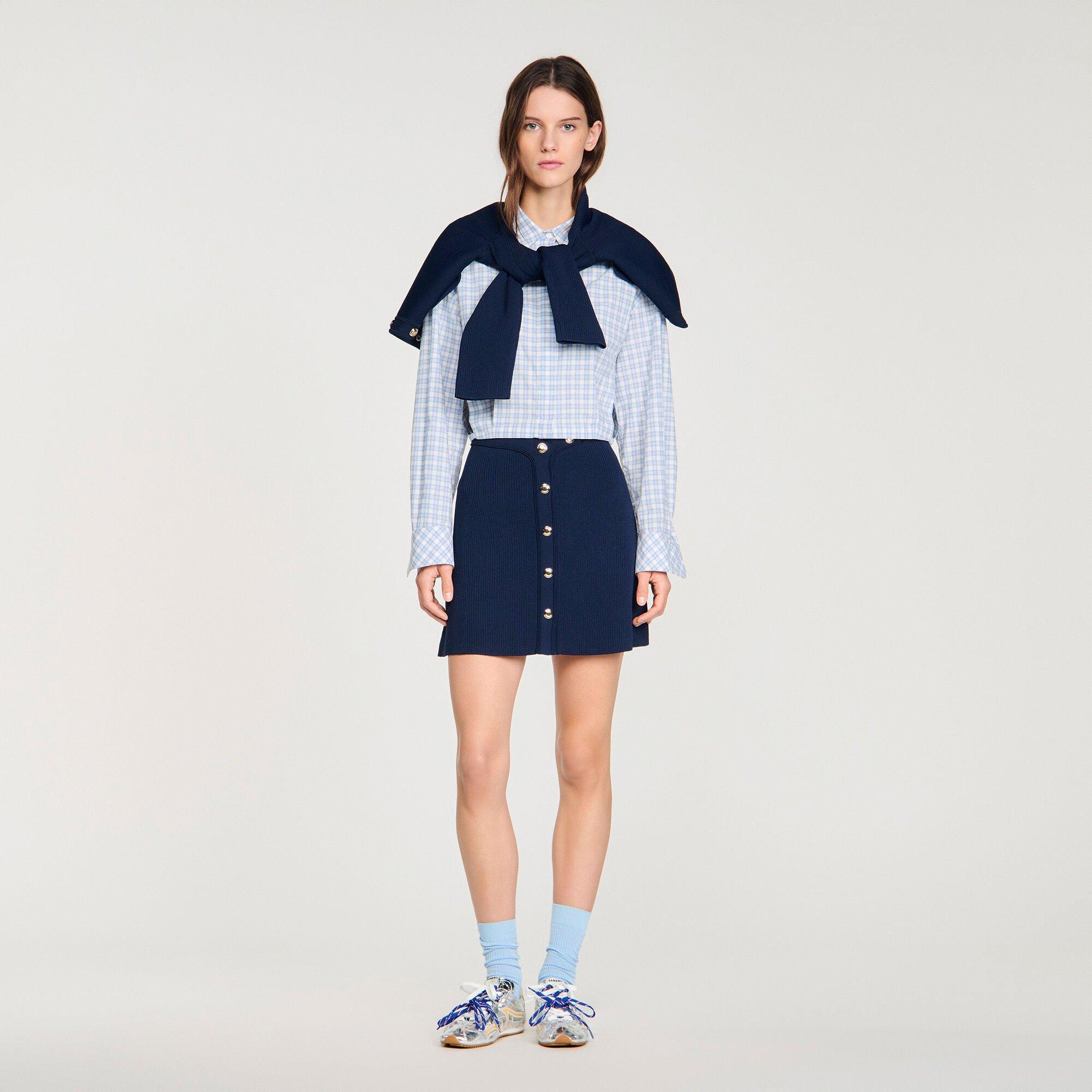 Short ribbed skirt with press studs by SANDRO PARIS
