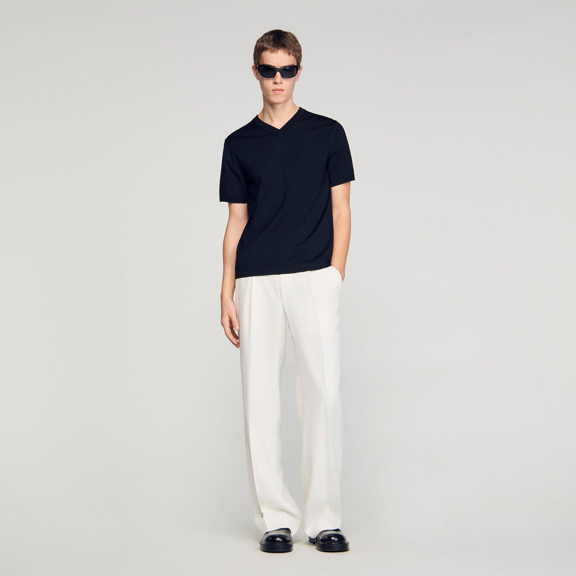 Short-sleeve V-neck T-shirt by SANDRO PARIS