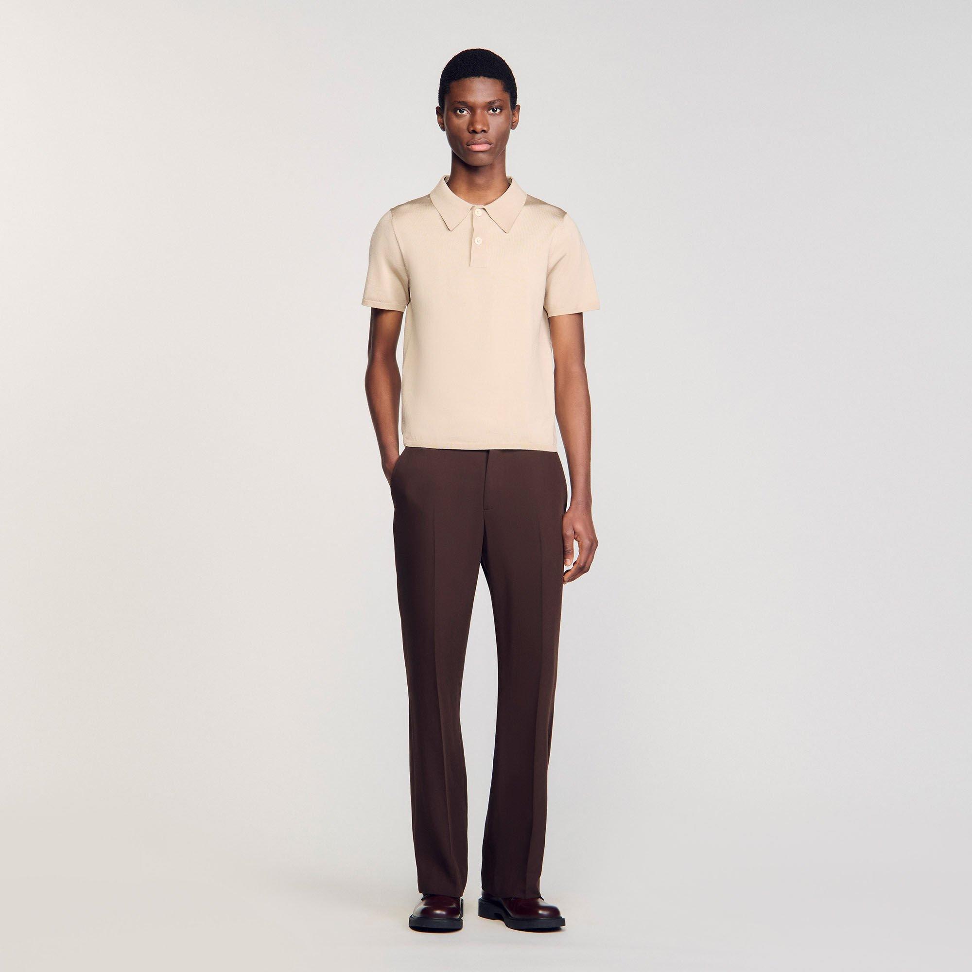 Short-sleeve knitted polo shirt by SANDRO PARIS