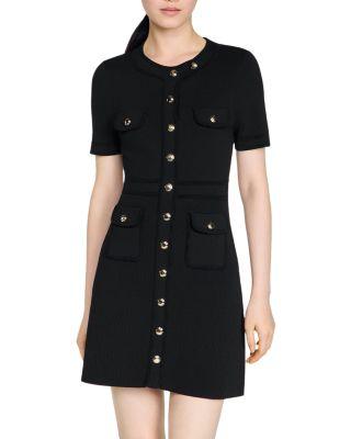 Sis Button Up Knit Short Dress by SANDRO PARIS