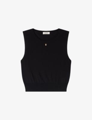 Sleeveless Cropped Knitted Jumper by SANDRO PARIS