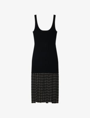 Sleeveless Fringed Knitted Maxi Dress by SANDRO PARIS