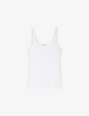 Sleeveless Lace-Strap Cotton Top by SANDRO PARIS