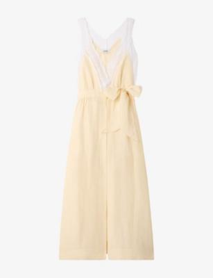 Sleeveless Lace-Trim Linen-Blend Maxi Dress by SANDRO PARIS