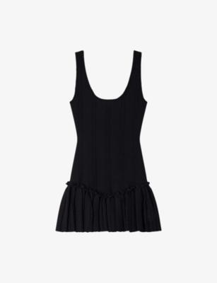 Sleeveless Ruffle-Hem Knitted Mini Dress by SANDRO PARIS