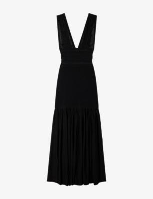 Sleeveless V-Neck Knitted Maxi Dress by SANDRO PARIS