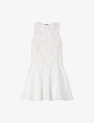 Sleeveless V-Neck Linen-Blend Mini Dress by SANDRO PARIS