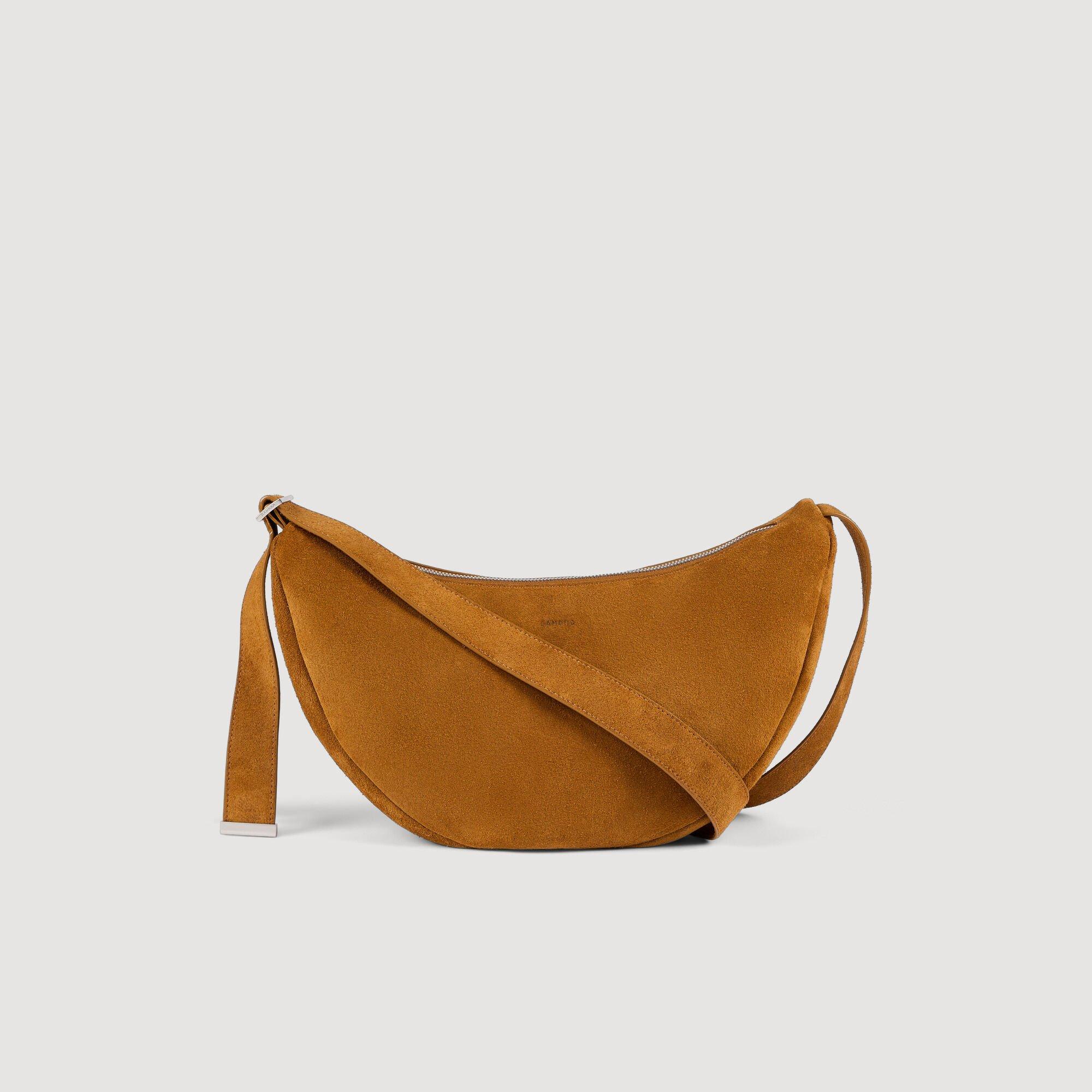 Small zipped split leather hobo by SANDRO PARIS