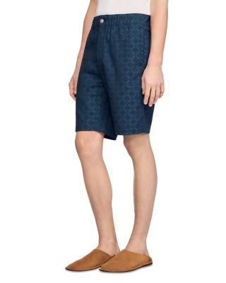 Square Cross 9" Denim Shorts by SANDRO PARIS