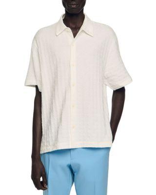 Square Cross Cotton Jacquard Shirt by SANDRO PARIS