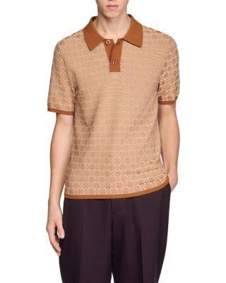 Square Cross Jacquard Polo Shirt by SANDRO PARIS