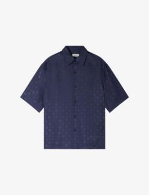 Square-Cross Short-Sleeve Woven Shirt by SANDRO PARIS