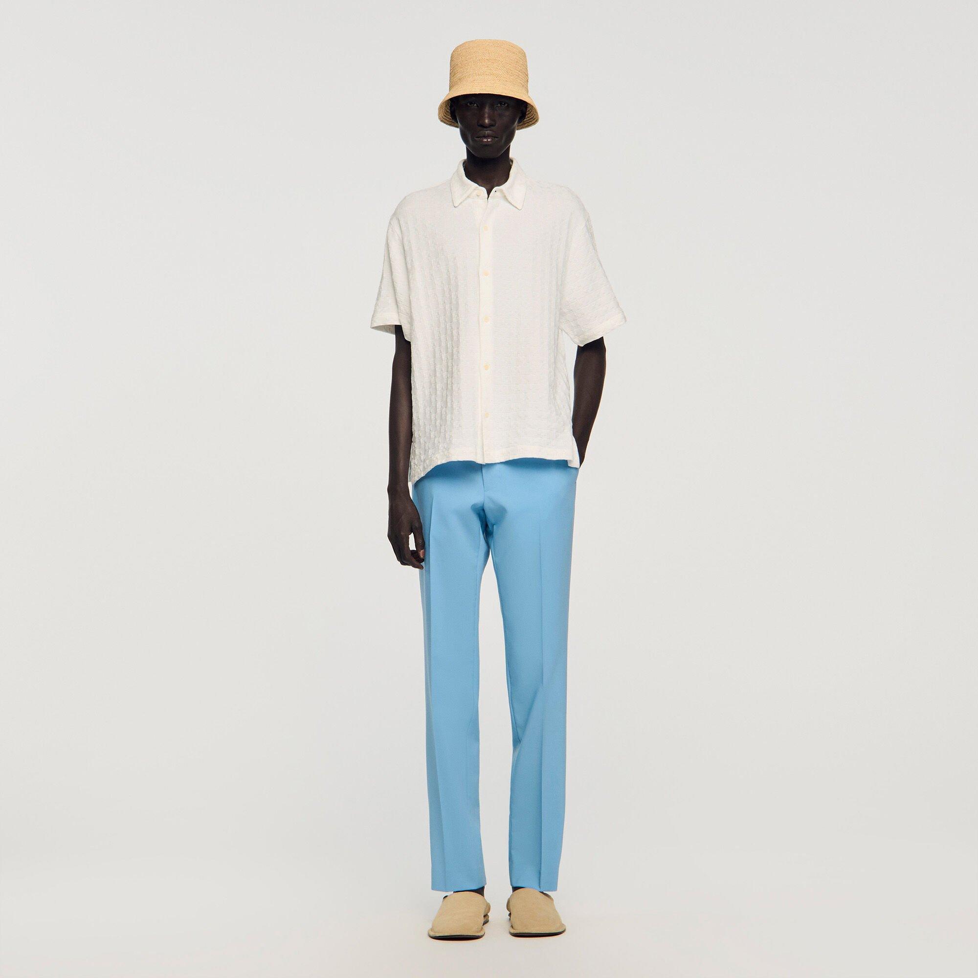 Square Cross cotton jacquard shirt by SANDRO PARIS