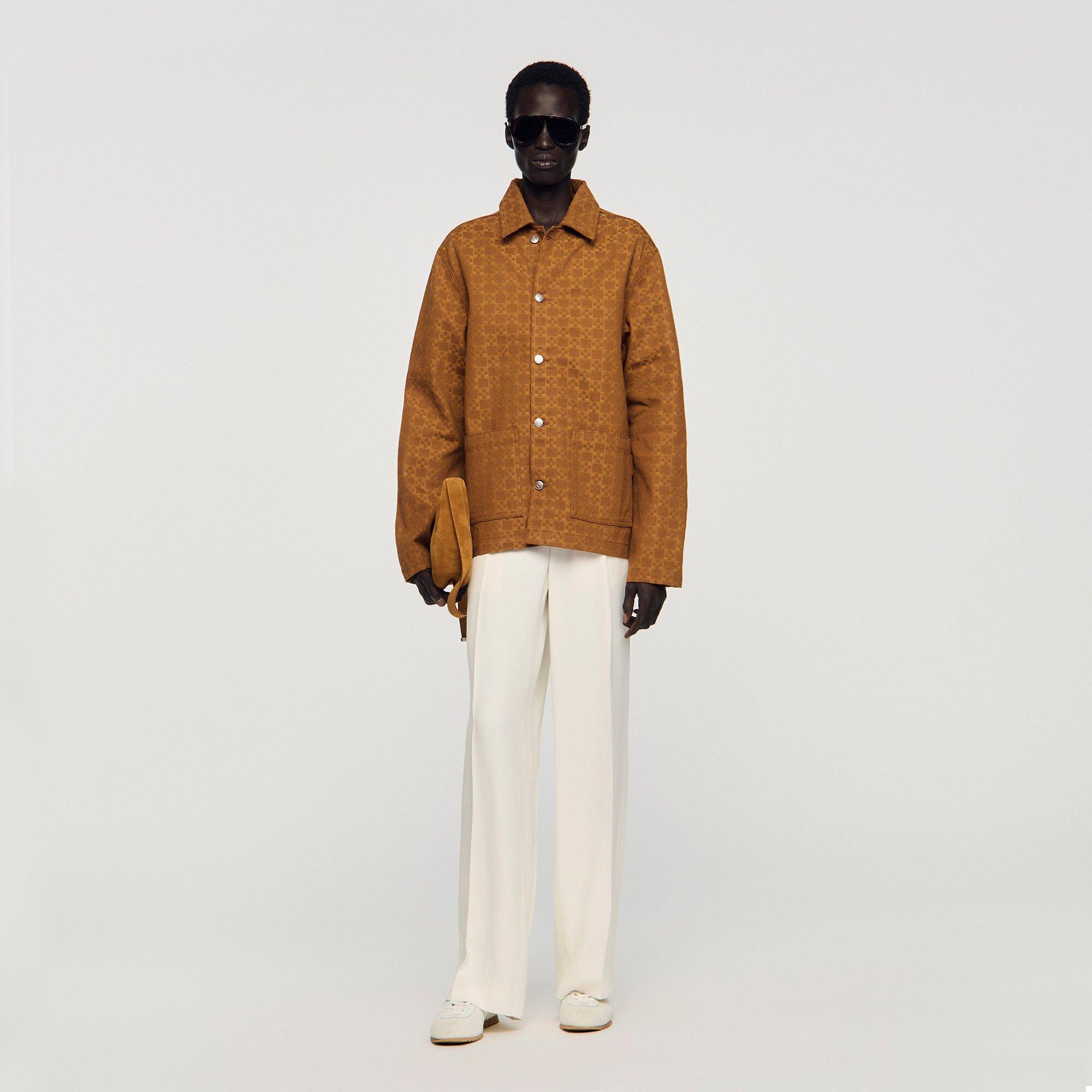 Square Cross denim jacket by SANDRO PARIS