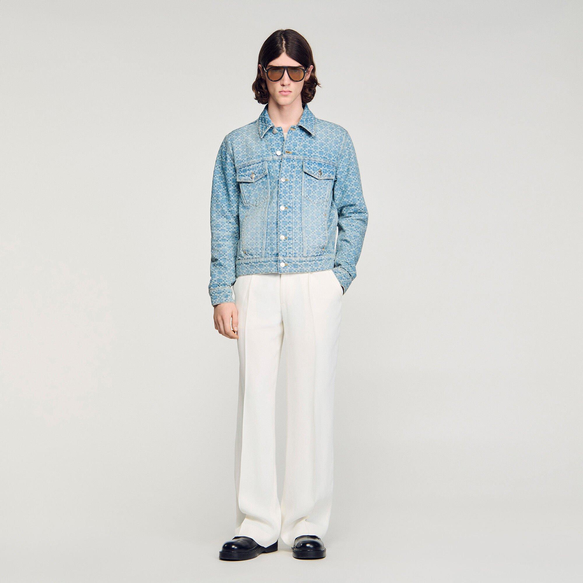 Square Cross denim jacket by SANDRO PARIS