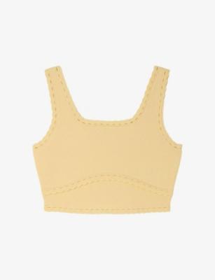 Square-Neck Cropped Knitted Top by SANDRO PARIS