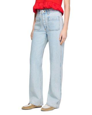 Straight Leg Jeans in Light Blue Jean by SANDRO PARIS