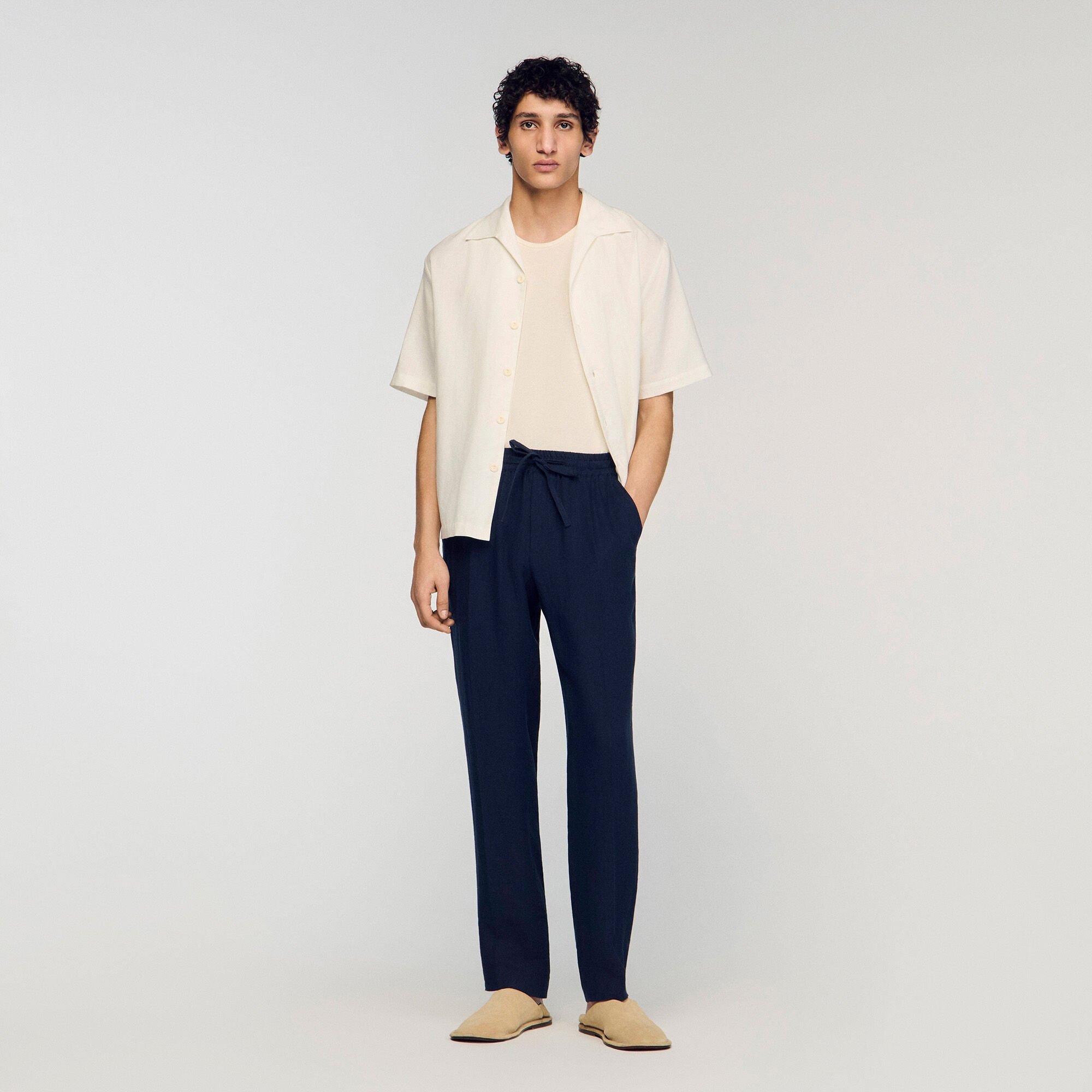 Straight-leg linen trousers by SANDRO PARIS