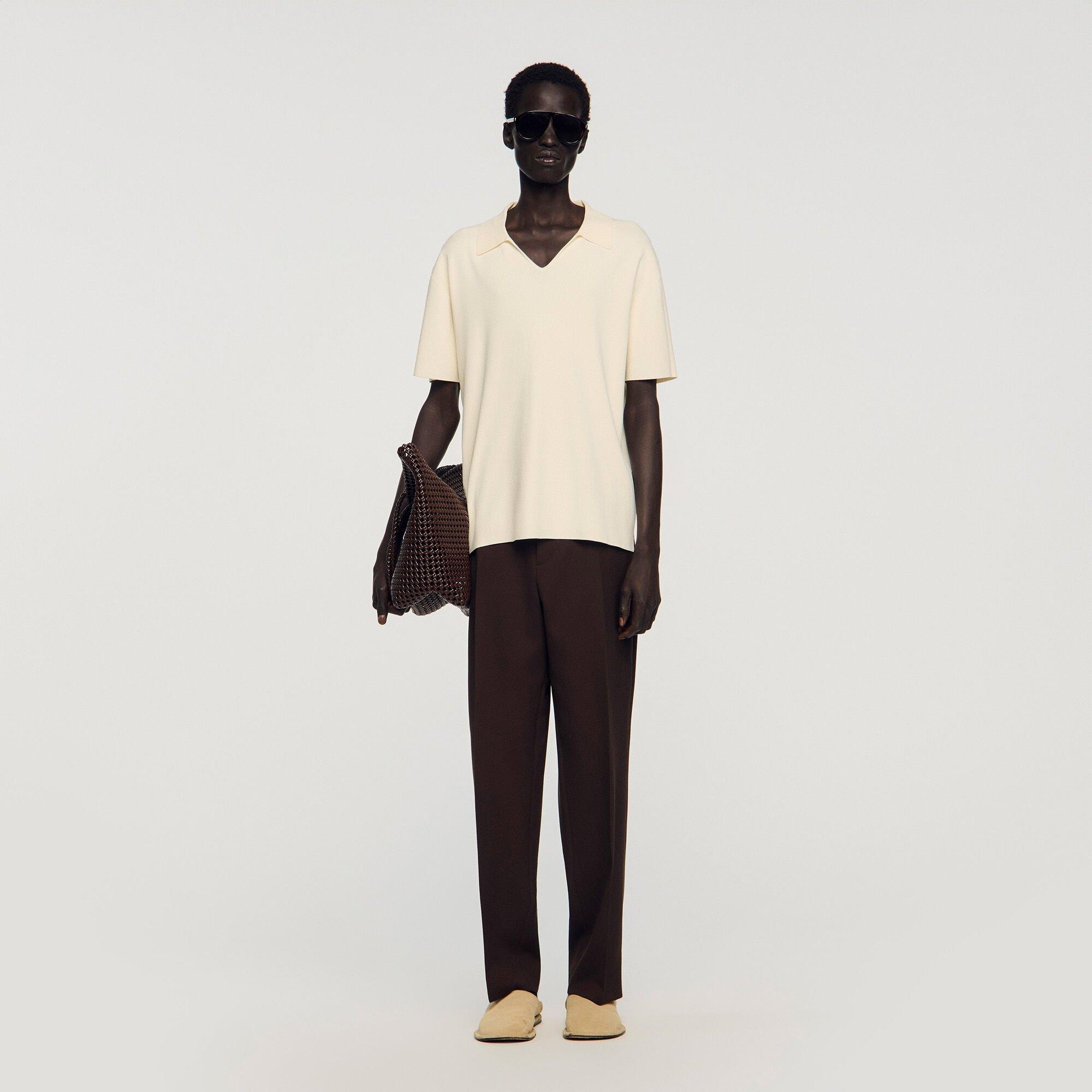 Stretch knit polo shirt by SANDRO PARIS