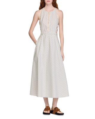 Striped Cotton Maxi Dress by SANDRO PARIS
