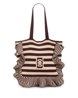 Striped Crochet Tote Bag by SANDRO PARIS
