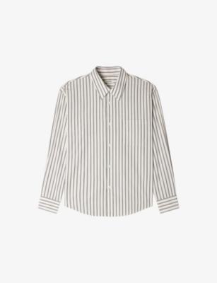 Striped Long-Sleeve Cotton Shirt by SANDRO PARIS