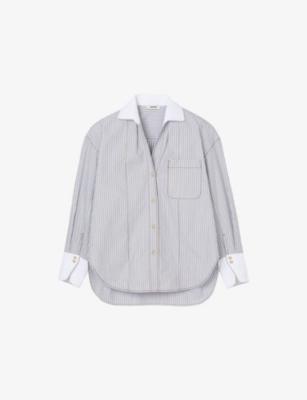 Striped Relaxed-Fit Cotton Shirt by SANDRO PARIS