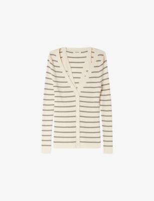 Striped Ribbed Knitted Cardigan by SANDRO PARIS