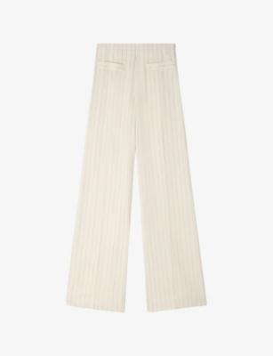 Striped Straight-Leg Woven Trousers by SANDRO PARIS