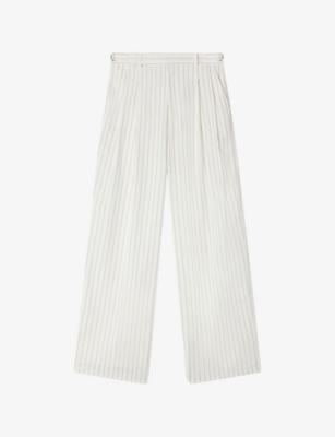 Striped Wide-Leg Linen-Blend Suit Trousers by SANDRO PARIS