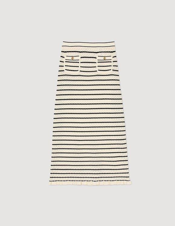 Striped knit midi skirt by SANDRO PARIS