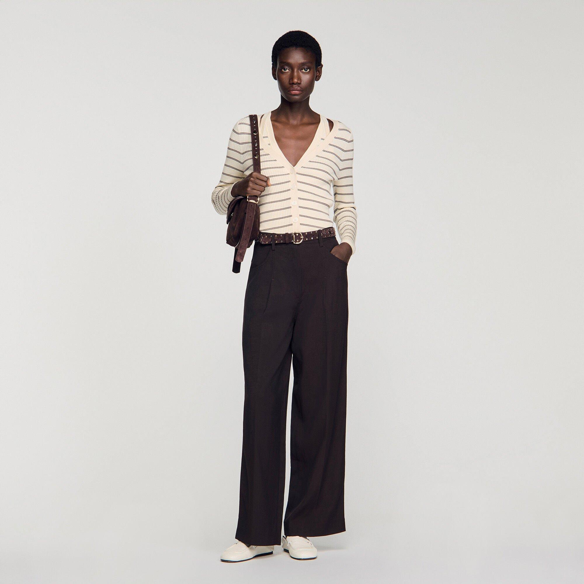 Striped ribbed cardigan by SANDRO PARIS