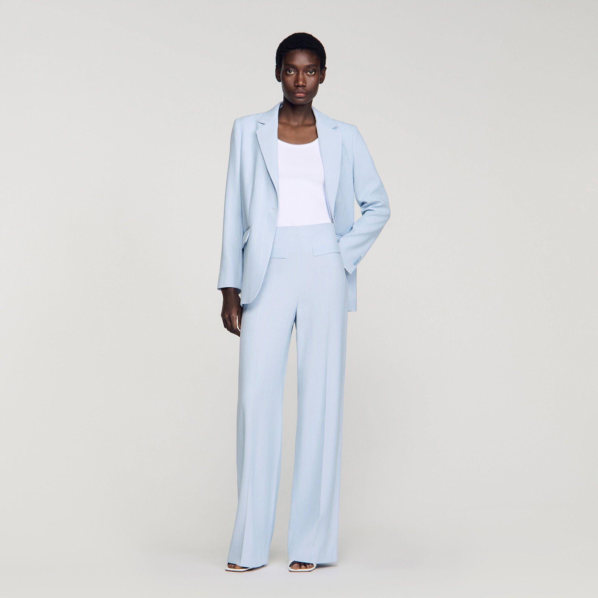 Striped sequin trousers by SANDRO PARIS
