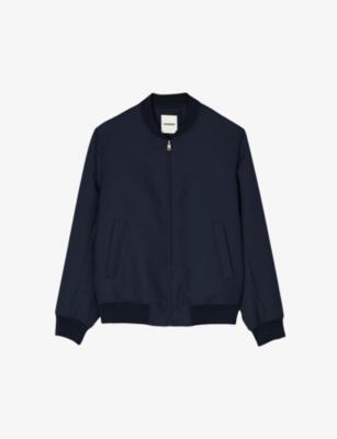 Teddy elasticated-cuffs regular-fit wool-blend jacket by SANDRO PARIS